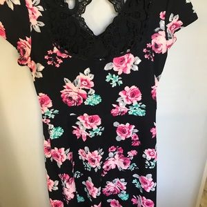 lace back padded bra dress